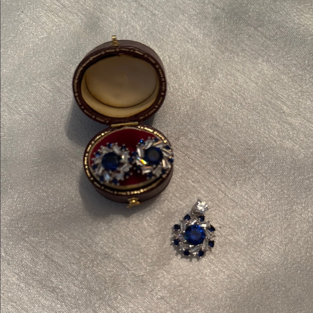 Blue and Silver Flower Earrings